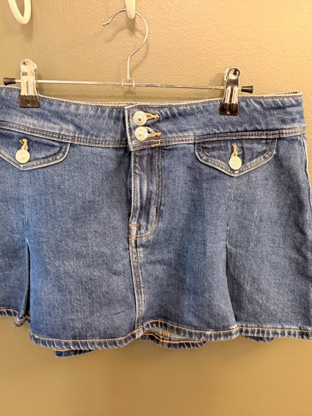 American Eagle Outfitters Denim Pleated Mini Skirt